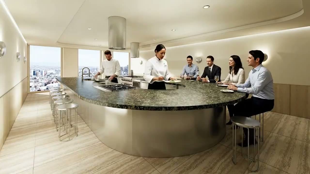 Chef's Kitchen proyectada de Concord, render Faury Studio